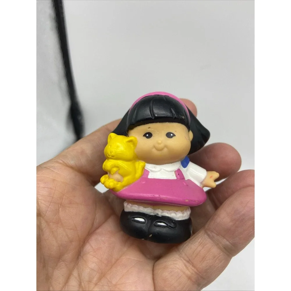 Fisher Price Little People Figures Pilot Firefighter School Girls 2001 Lot of 4